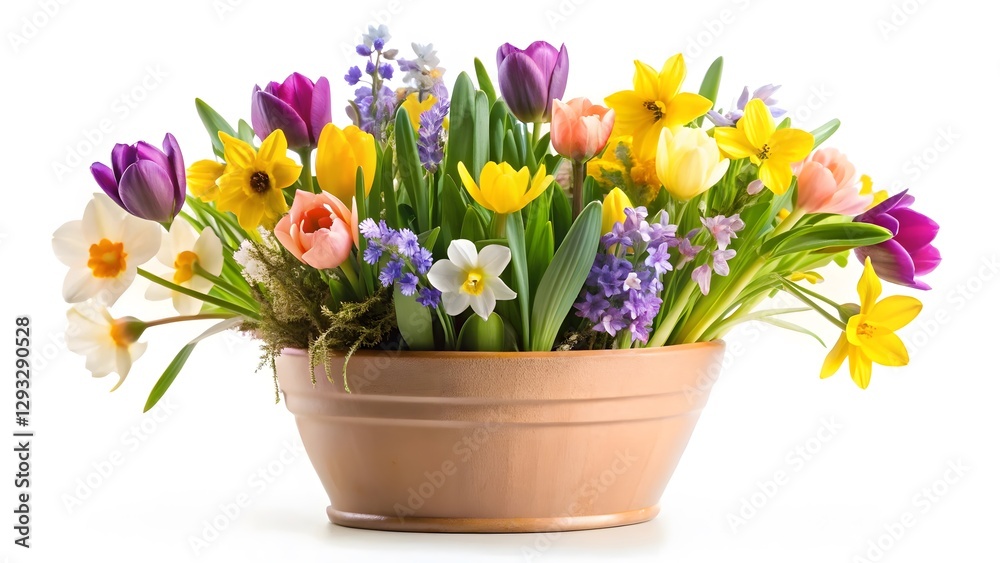 Spring Flower Arrangement in Terracotta Pot