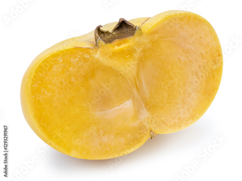 Gold apple fruit or Diospyros decandra, a tropical fruit plant with a beautiful yellow color and a strong elegant aroma isolate on white background.