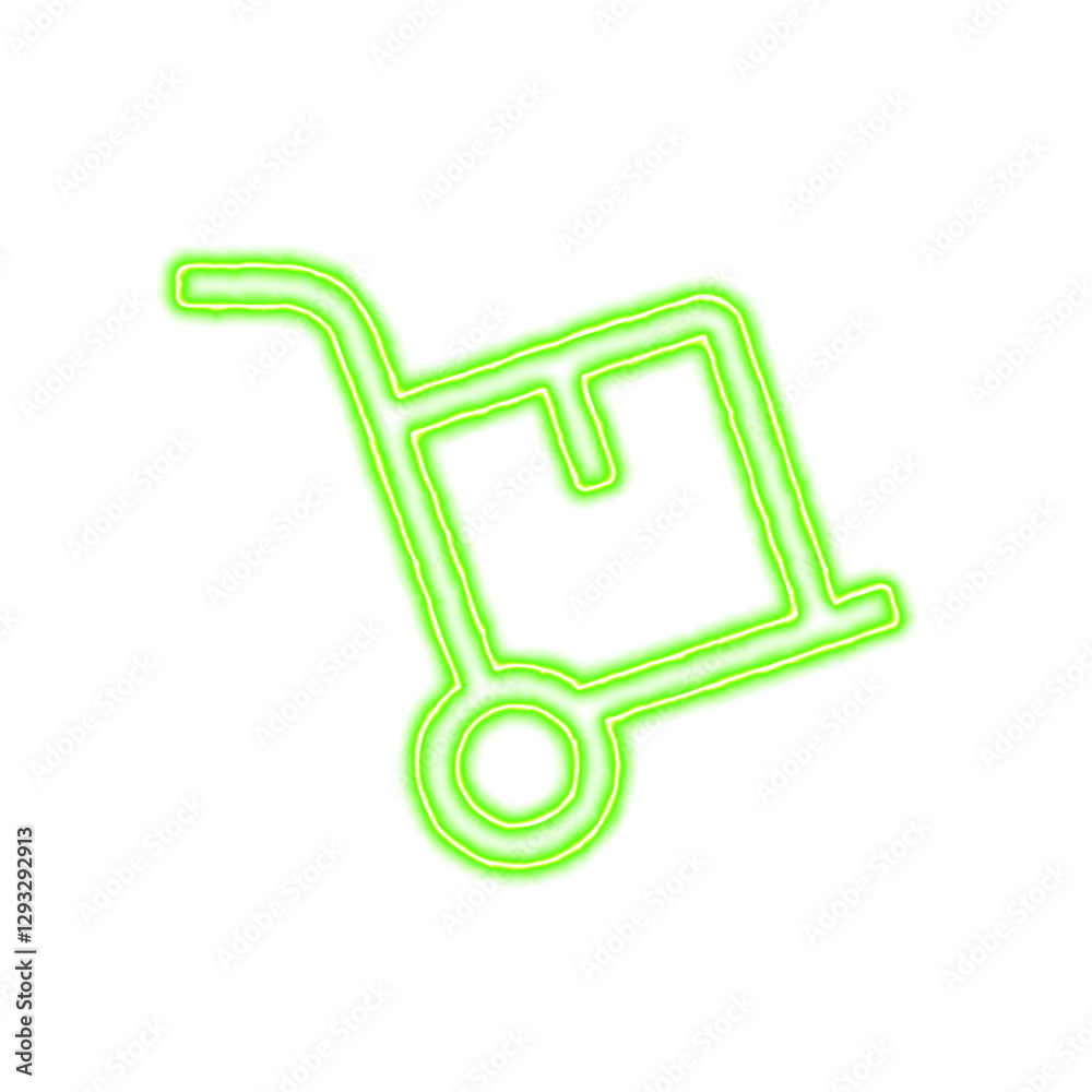 Icon dolly from the flow of energy of green color. Shimmering neon Icon dolly from the flow of energy of green color. Shimmering neon