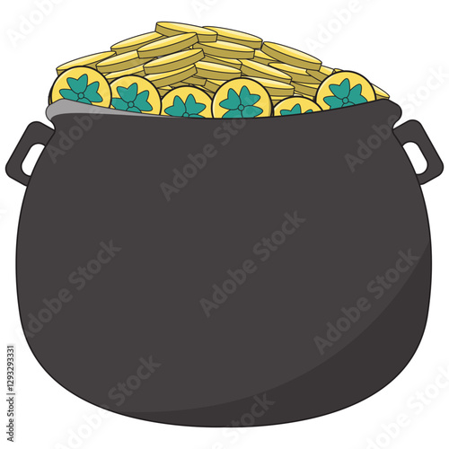 St. Patrick's Day Pot of Gold Illustration