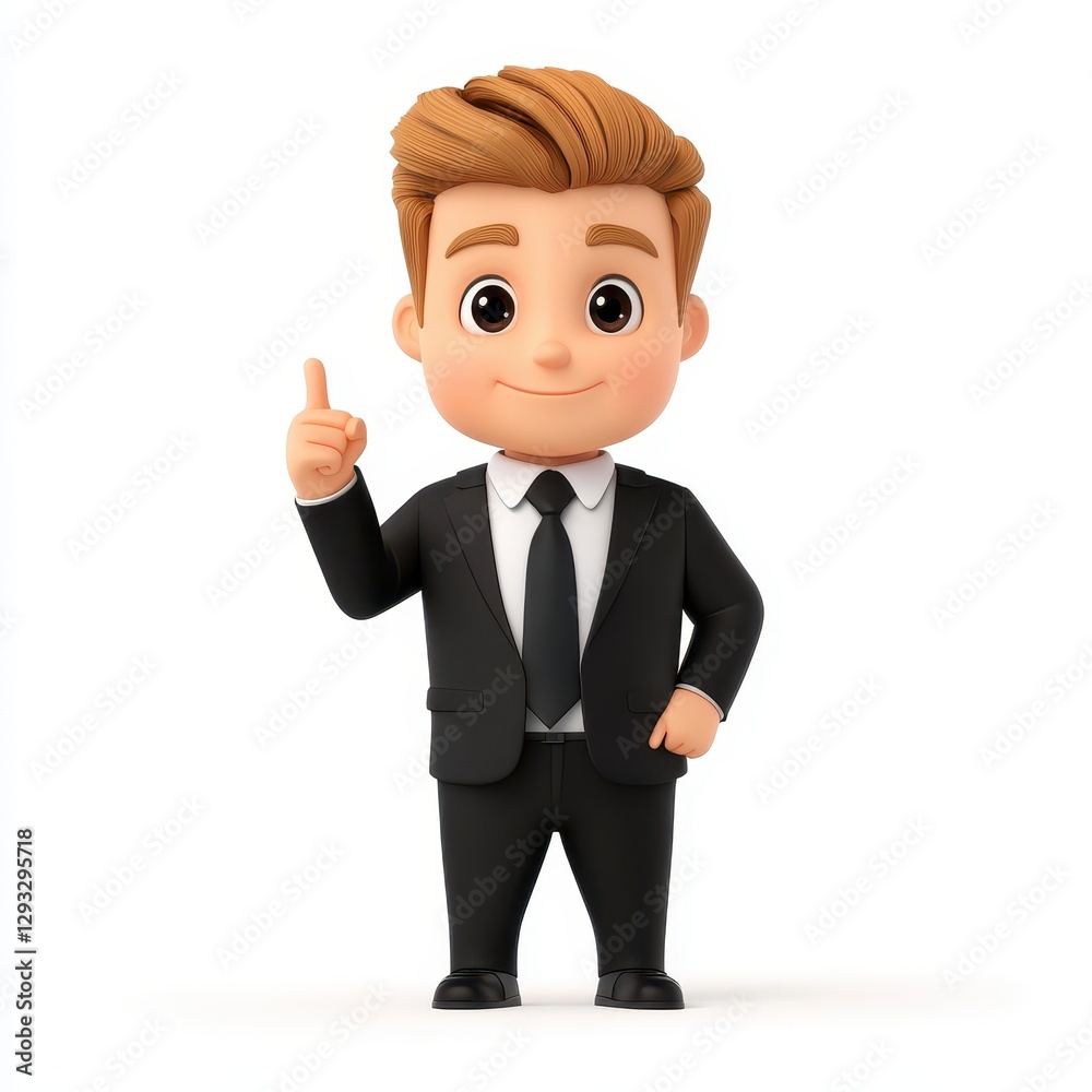 A cheerful cartoon character in a suit gives a thumbs-up, embodying professionalism and positivity. A cheerful cartoon character in a suit gives a thumbs-up, embodying professionalism and positivity.