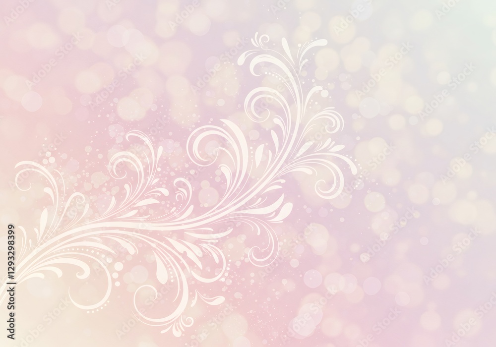 Pastel Floral Design on Soft Bokeh Background Pastel Floral Design on Soft Bokeh Background