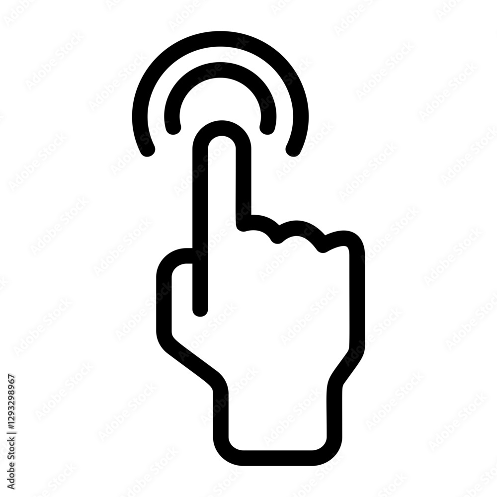Finger Touch Line Icon Finger Touch Line Icon