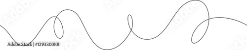 Wavy line with flowing curves. Seamless pattern of continuous wavy lines. Undulating abstract background. Curved single line.