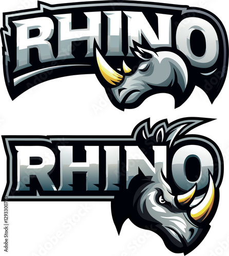 logo con scritta rhino e rinoceronte