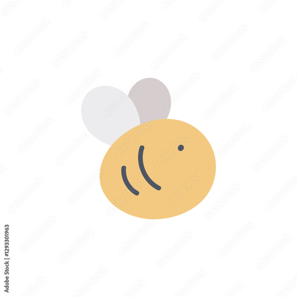Cute bee on a white background. Vector illustration. For kids stuff, card, posters, banners, children books, printing on the pack, printing on clothes, fabric, wallpaper, textile or dishes. Cute bee on a white background. Vector illustration. For kids stuff, card, posters, banners, children books, printing on the pack, printing on clothes, fabric, wallpaper, textile or dishes.