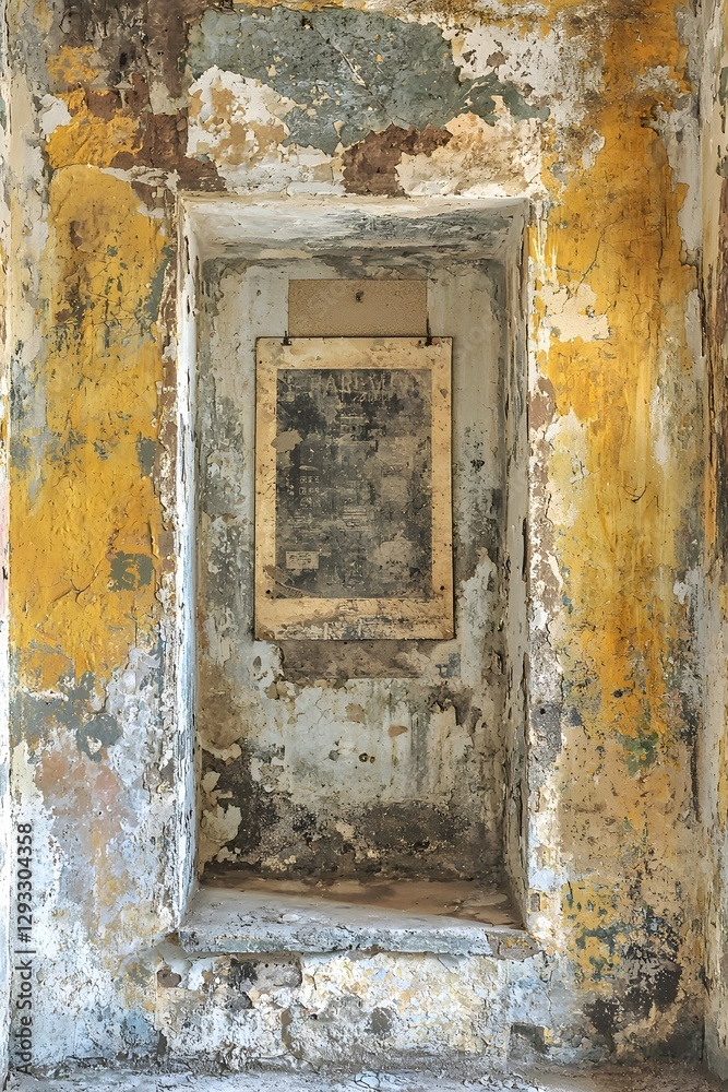 Fading old posters on mottled walls Fading old posters on mottled walls