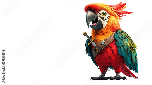 Angry parrot squawking loudly with vibrant feathers in a lively tropical setting