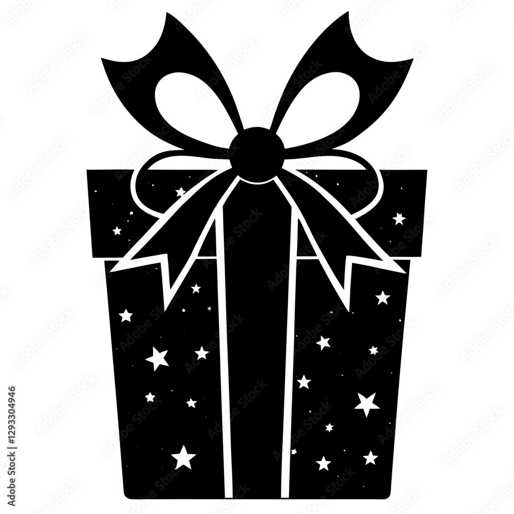 gift box vector silhouette on white background gift box vector silhouette on white background