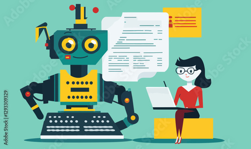 AI Content Generator for Ecommerce and Digital Marketing in Minimalist Vector Style
