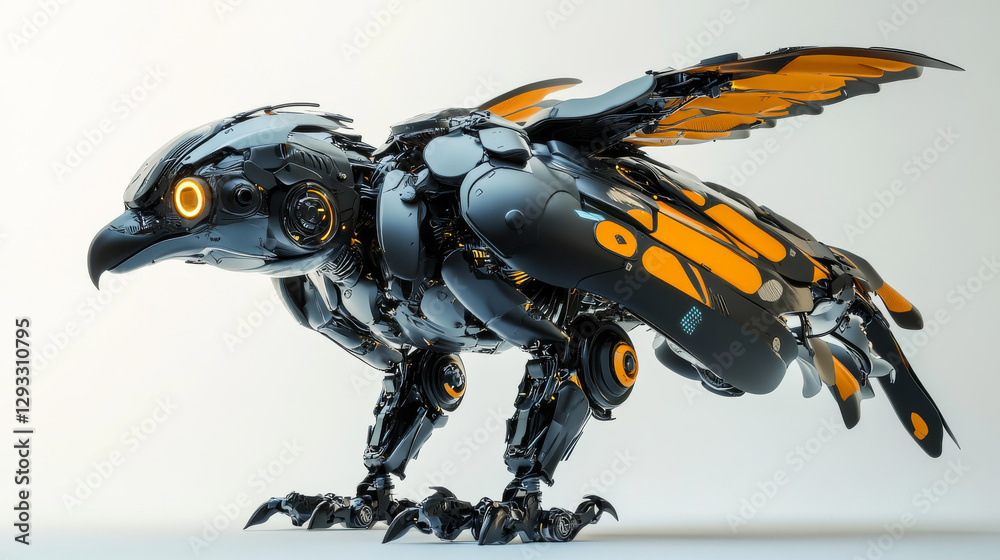 Robots animals, futuristic cyborgs birds magpie and eagle, panda, wasp and raccoon. Cartoon robotics cyber characters, artificial intelligence mechanical and electronic personages, isolated vector set Robots animals, futuristic cyborgs birds magpie and eagle, panda, wasp and raccoon. Cartoon robotics cyber characters, artificial intelligence mechanical and electronic personages, isolated vector set