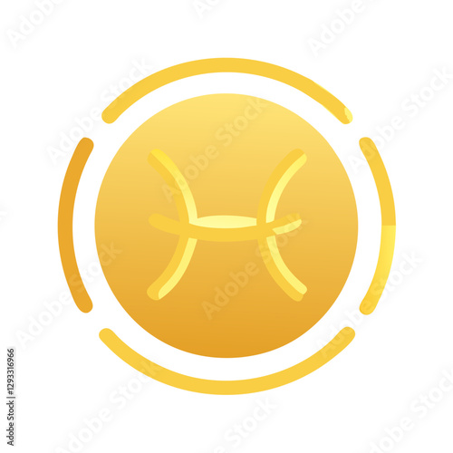 Golden Pisces zodiac sign