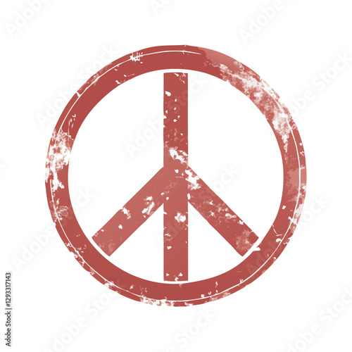 Vintage red peace symbol