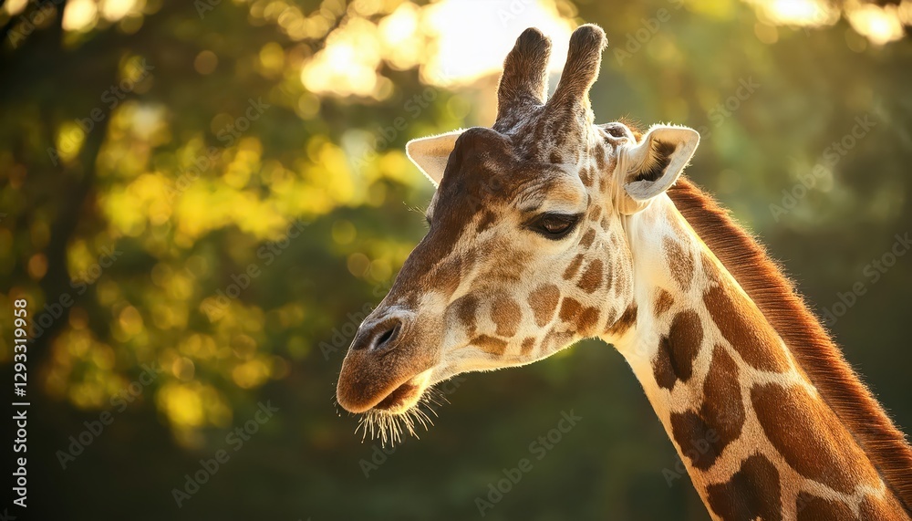Majestic Tall Giraffe Roaming Freely in a Serene African Savannah Wildlife Park, Captured with Soft Lighting and Dynamic Energy. Majestic Tall Giraffe Roaming Freely in a Serene African Savannah Wildlife Park, Captured with Soft Lighting and Dynamic Energy.