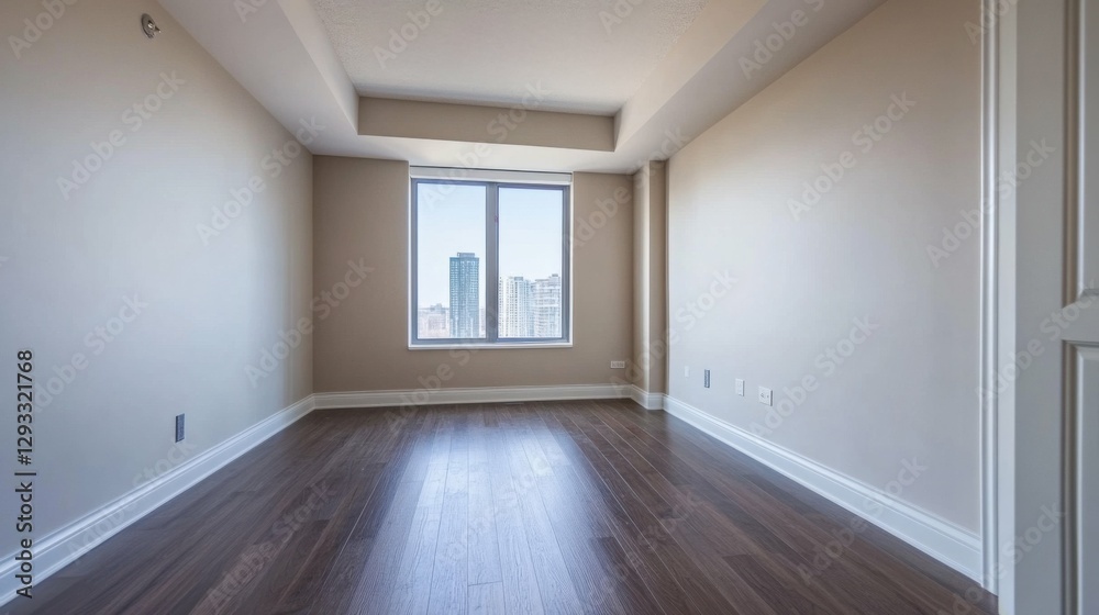 Vacant Room. Modern Architecture with Clean Design and Spacious Closet in Bedroom Setting Vacant Room. Modern Architecture with Clean Design and Spacious Closet in Bedroom Setting