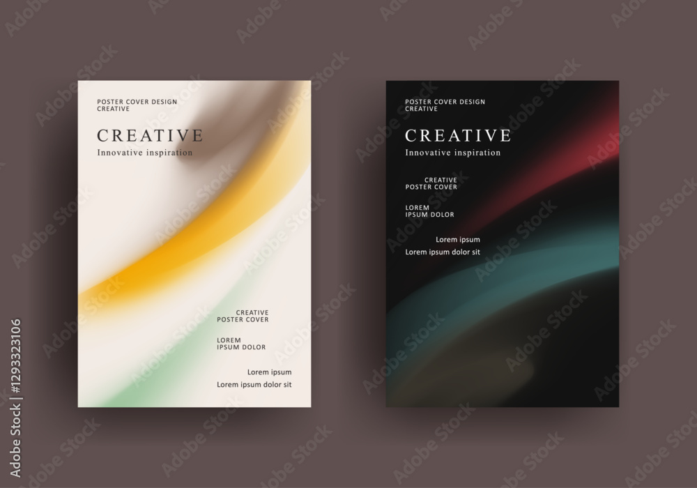 Fototapeta premium brochure poster template. retro vintage Covers Design. fluid gradient background design. retro front page design for Banner, Poster, Flyer, Invitation and Annual Report