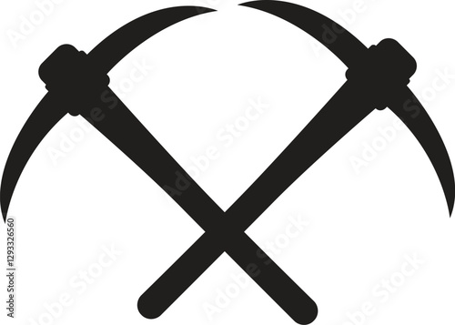 pick axe crossed silhouette vector 