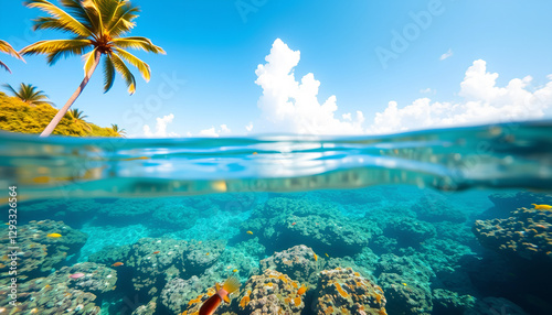 tropical coral reef and tropical fish