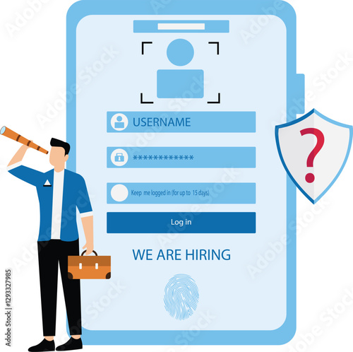 Searching for new candidates, Human Resources find the best candidate, open recruitment or finding career opportunity concept, businessmen HR look through binoculars to find candidate people