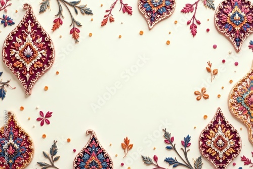 Classic paisley damask, flowing teardrop shapes, off-white backdrop , texture, floral, subtle
