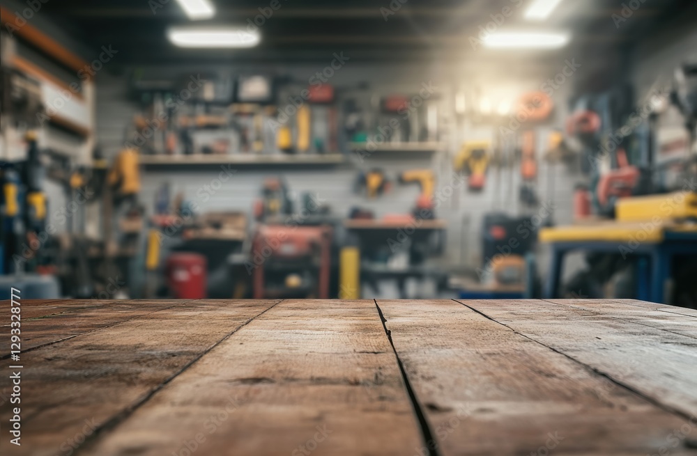 Workshop tools display garage photography indoor eye-level craftsmanship and creativity Workshop tools display garage photography indoor eye-level craftsmanship and creativity