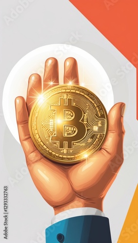 Illuminated Bitcoin Concept