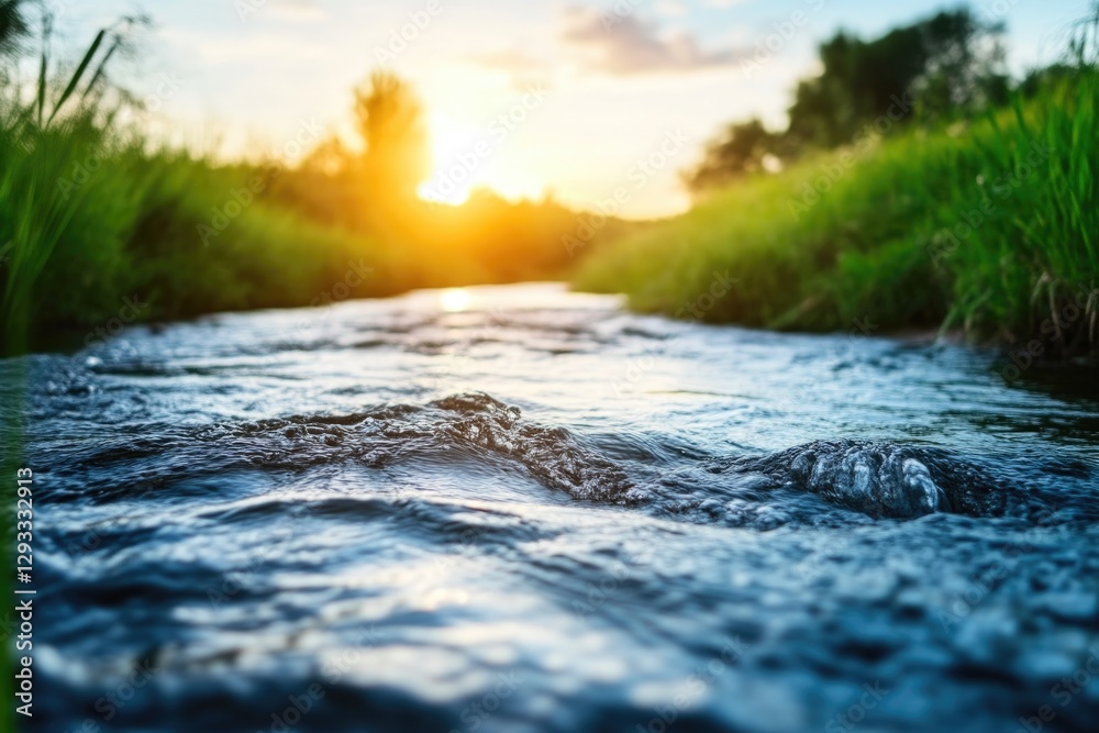Fototapeta premium River water flowing through a wild landscape