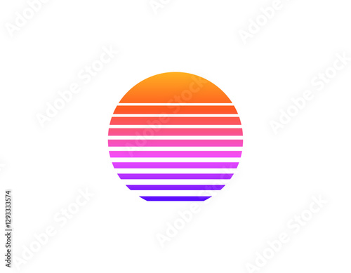 A bright, geometric circle capturing the essence of 80s and 90s retro style. perfect for adding a nostalgic touch.