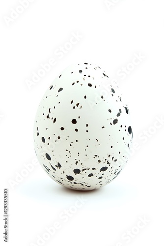 pristine single chicken egg isolated on a clean white backdrop  
 photo