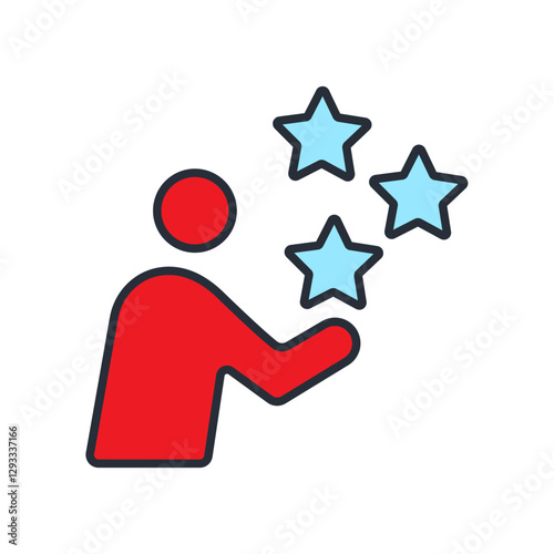 confidence icons isolated on White Background. Flat style desig