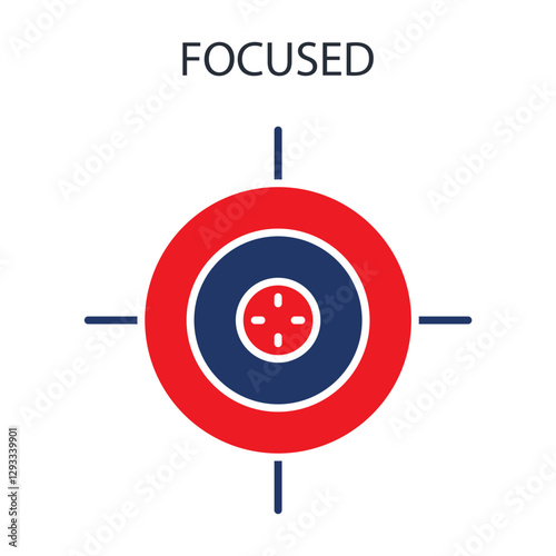 focused icons isolated on White Background. Flat style design