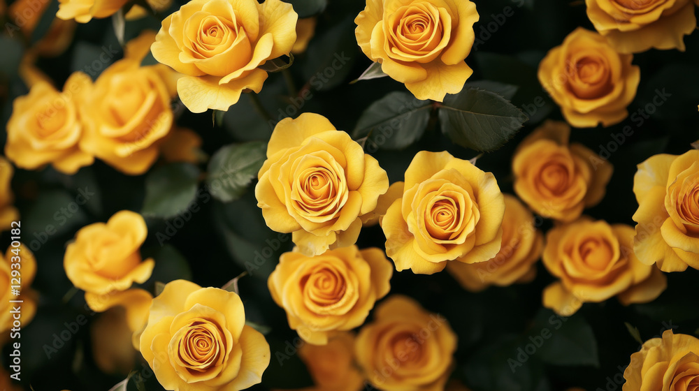 Naklejka premium Floral background with yellow roses. May be used as packing