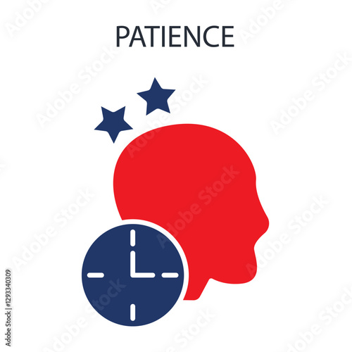 Patience icons isolated on White Background. Flat style design