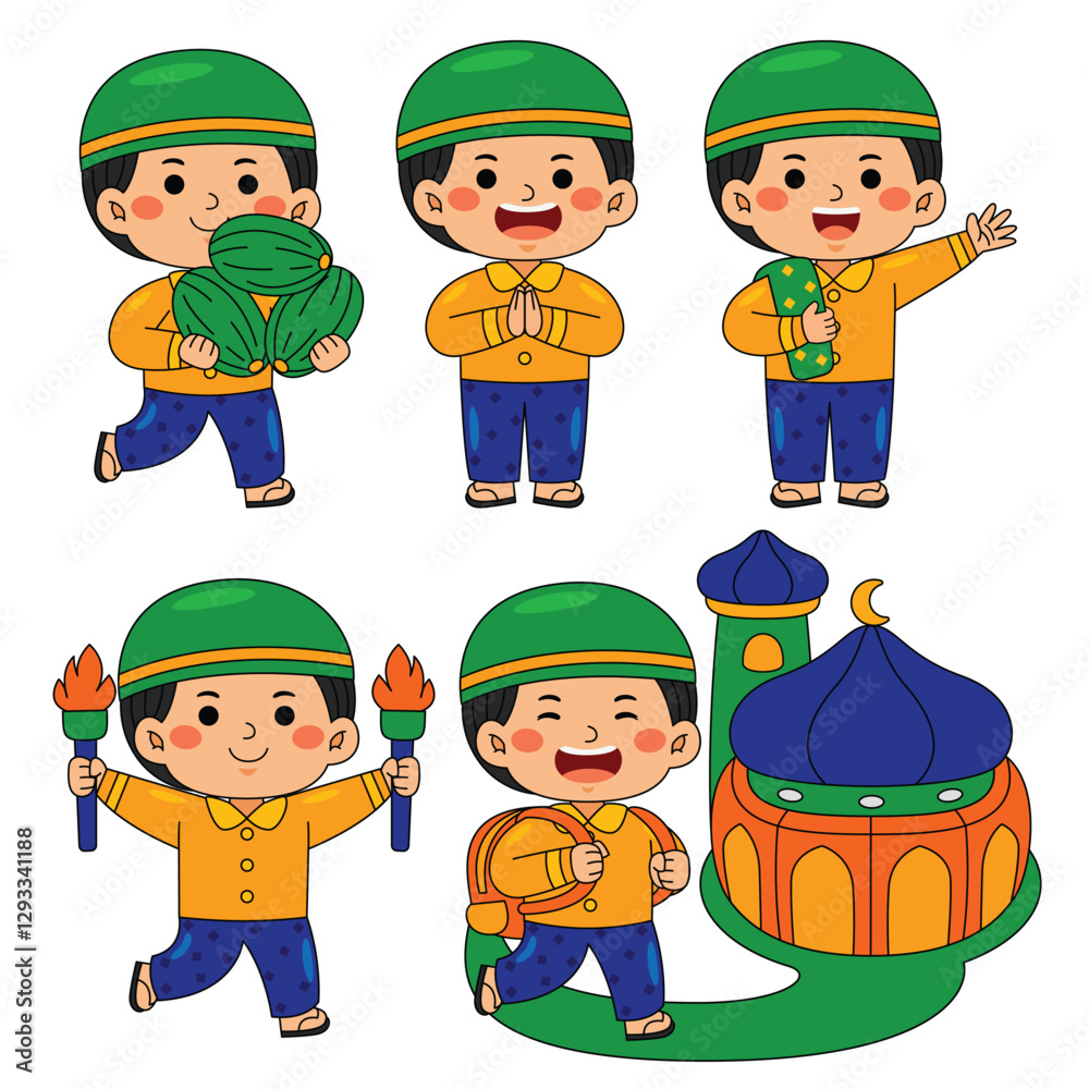 happy kids boy celebrate ramadan happy kids boy celebrate ramadan
