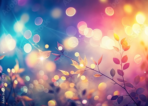 Soft Glowing Light on Blurred Nature Background - Bokeh Photography
