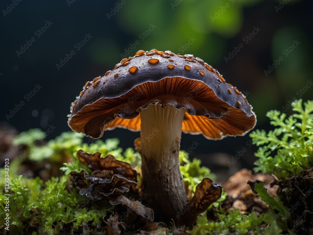 Fototapeta premium Auricularia Auricula-Judae: Exploring the Fascinating Characteristics of the Wood Ear Mushroom, Known for Its Unique Jelly-Like Texture and Significant Role in Traditional Medicine and Culinary Deligh
