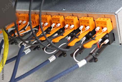 Photos Connection of low-current signals to preamplifiers in a telecommunications rack