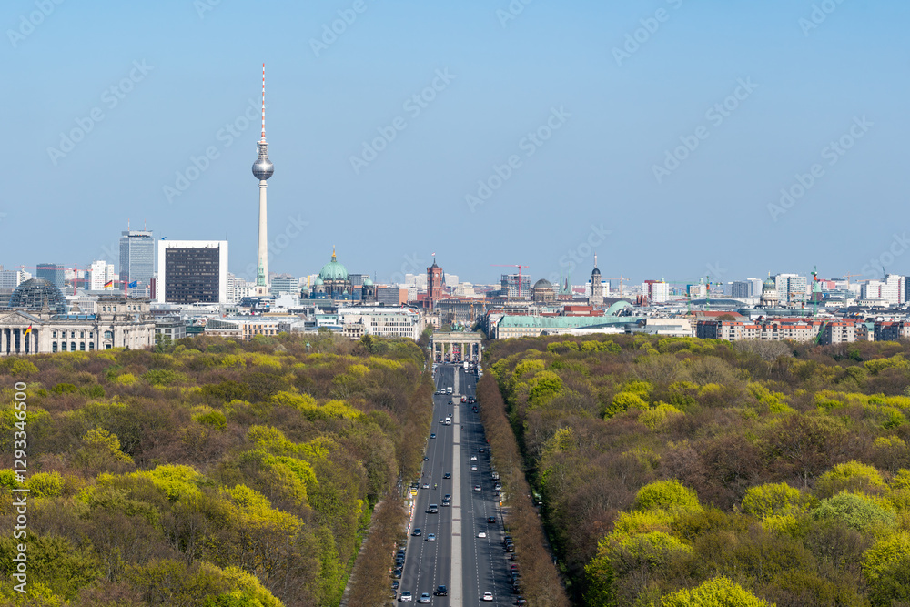 Berlin skyline in spring, Germany
