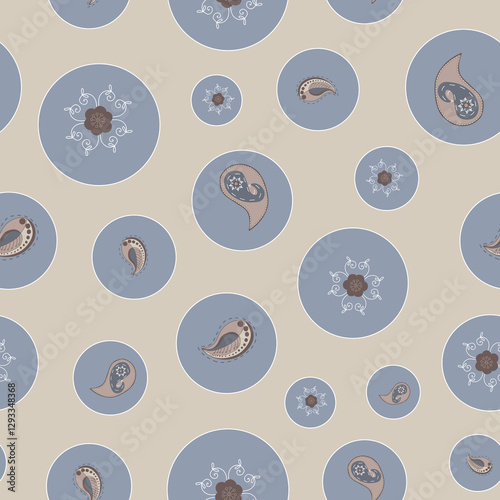 Novelty Paisley, Colourfull Paisley Classics   pattern backgrounds seamles surface pattern design,Vector Repeat pattern with  Paisley, frills, stripes ,checks, gingham patterns, leaves, flowers,ornam
 photo