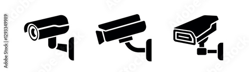 Camera icon. Cctv icons. Security camera vector set. Video camera icon.