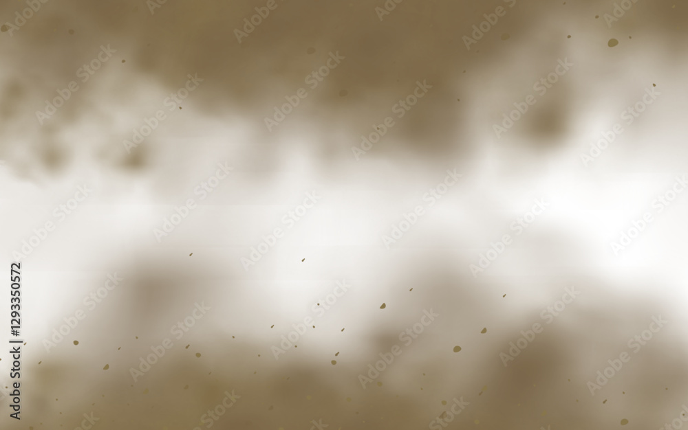Brown Dust Cloud Swirling in the Air, Representing Chaos, Disintegration, and the Fleeting Nature of Particles as They Drift into the Void, Blending into the Surrounding Space