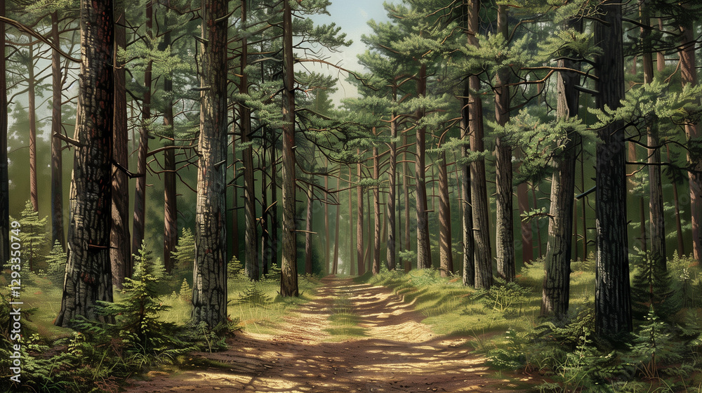 Obraz premium footpath in the woods