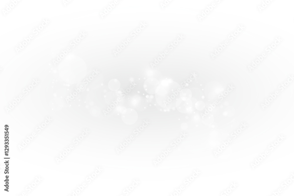 Fototapeta premium Abstract White Sparkling Bokeh Effect, A Delicate and Luminous Composition of Light Orbs and Floating Particles, Symbolizing Serenity, Magic, and a Subtle Wintery Glow