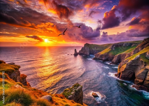 Stunning Cornwall Sunset: Dramatic Clifftop Landscape Photography