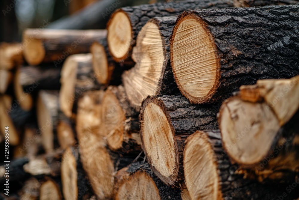 Stacked tree logs with natural texture and details. AI image Stacked tree logs with natural texture and details. AI image