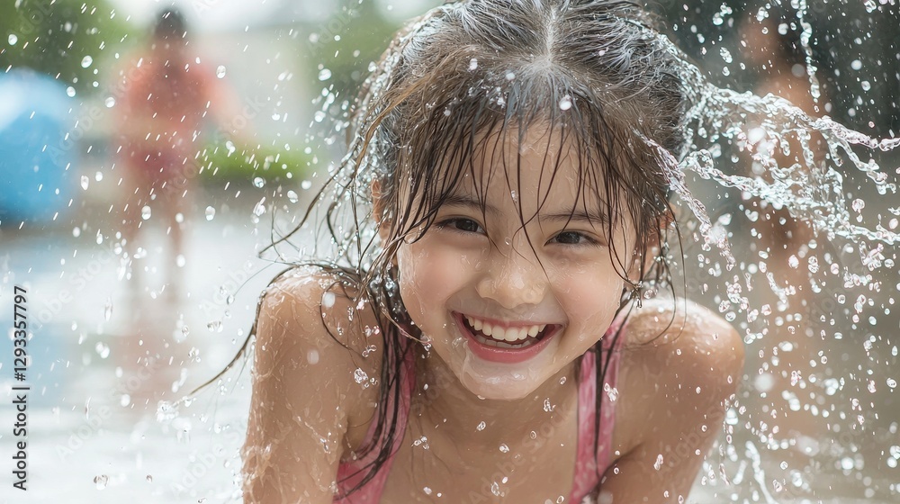 Fototapeta premium Joyful splash at songkran festival thailand a water adventure celebrating culture outdoor upbeat concept