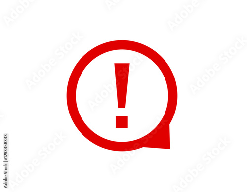 Red exclamation mark inside a circle, signaling alert or warning. ideal for caution signs.