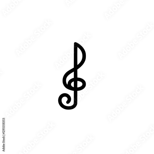 Music Treble Clef Icon Representing Musical Notes, Melodies, and Sound in the Art of Music
