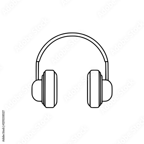 Headphones Icon Representing Music, Audio, Sound, and Entertainment Technology