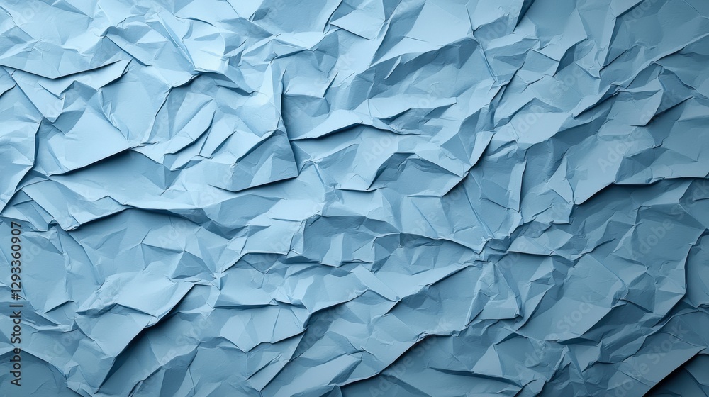 Fototapeta premium Blue crumpled paper texture background. Abstract background.